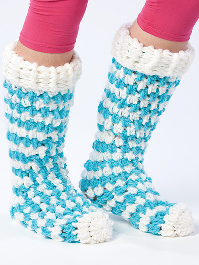2-Hour crochet foot warmers