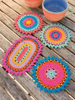 ANNIE'S SIGNATURE DESIGNS: Color Burst Coasters Crochet Pattern