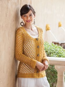 Golden Mesh Cardigan Crochet Pattern