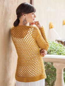 Golden Mesh Cardigan Crochet Pattern