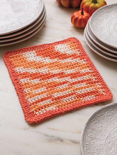 Colorful Waffle Weave Dishcloth Crochet Pattern