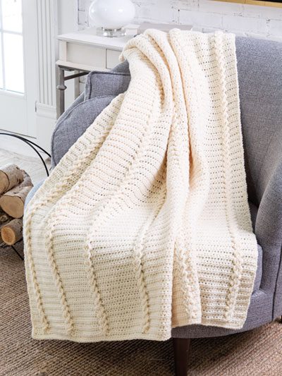 Jacob's Ladder Cabled Throw Crochet Pattern