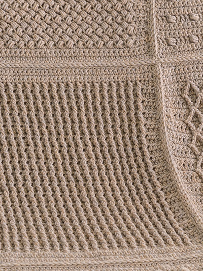 Gansey Block Crochet Afghan