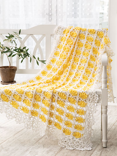 Blossoms in Lace Throw Crochet Pattern