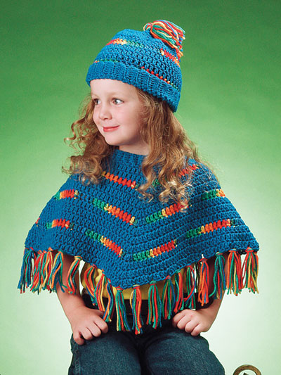 Childs Crochet Poncho Pattern Style 3