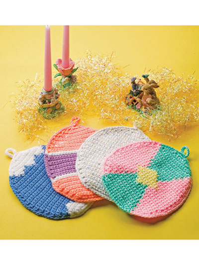 Easter Egg Pot Holders Crochet Pattern